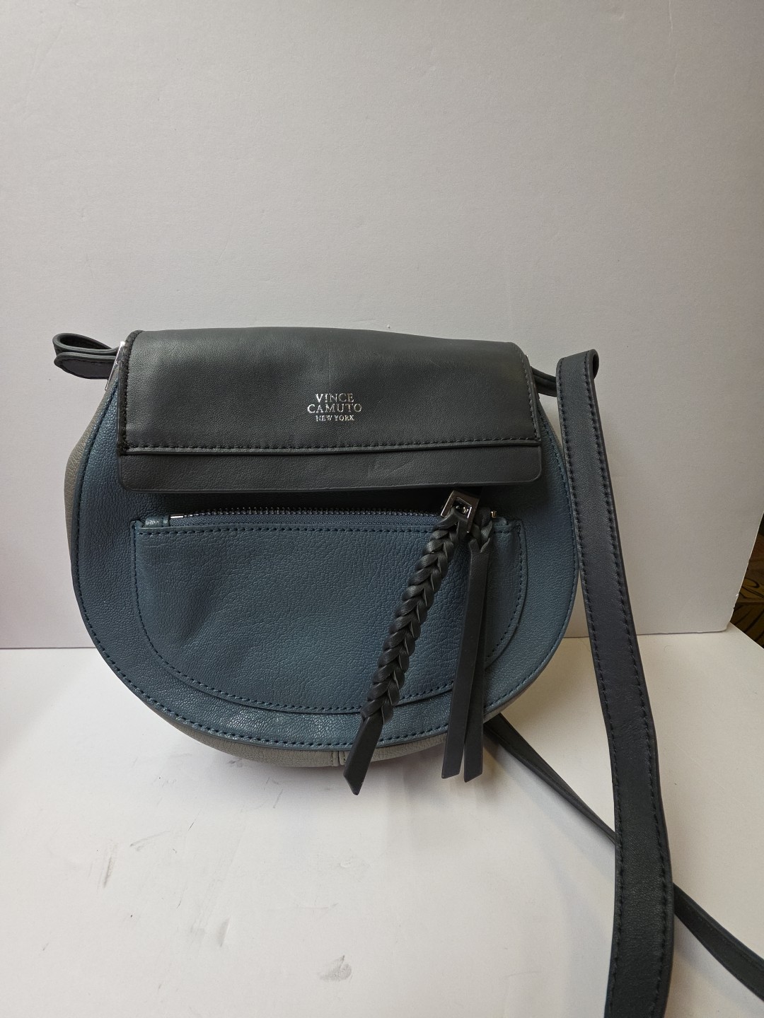 Vince Camuto Ayla Leather Crossbody Bag Saddlebag.