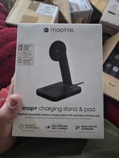 mophie -snap+ 15W wireless charging stand & pad with MagSafe Compatibility-Black