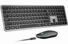SABLUTE Wireless Bluetooth Keyboard and Mouse for Mac, Metallic Texture