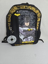 Mochila Batman The Bat Ready 16 pulgadas con bolsillos laterales de malla, bolsa para libros escolares