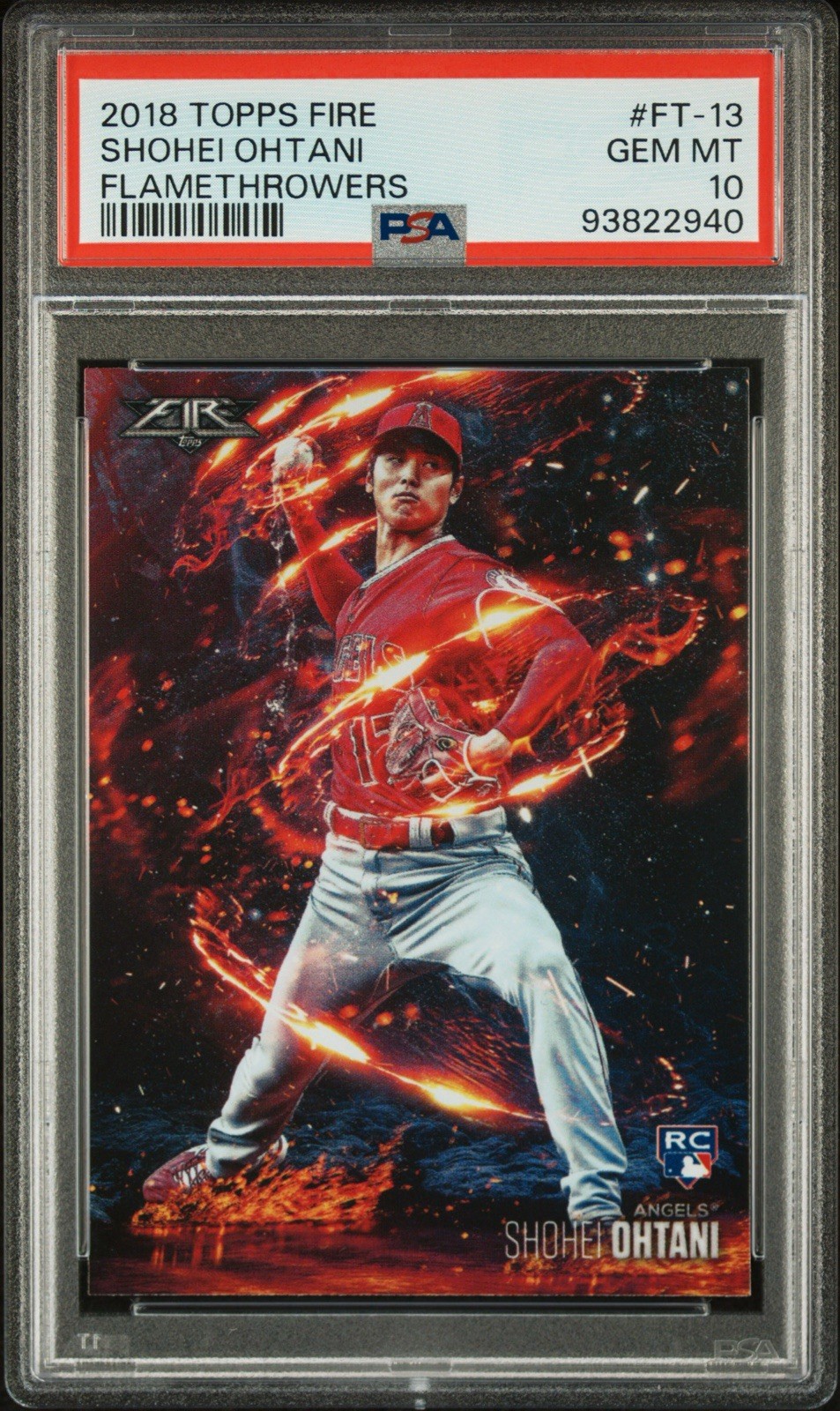 2018 Topps Fire - Shohei Ohtani Flame Throwers  #FT-13 (RC) PSA 10