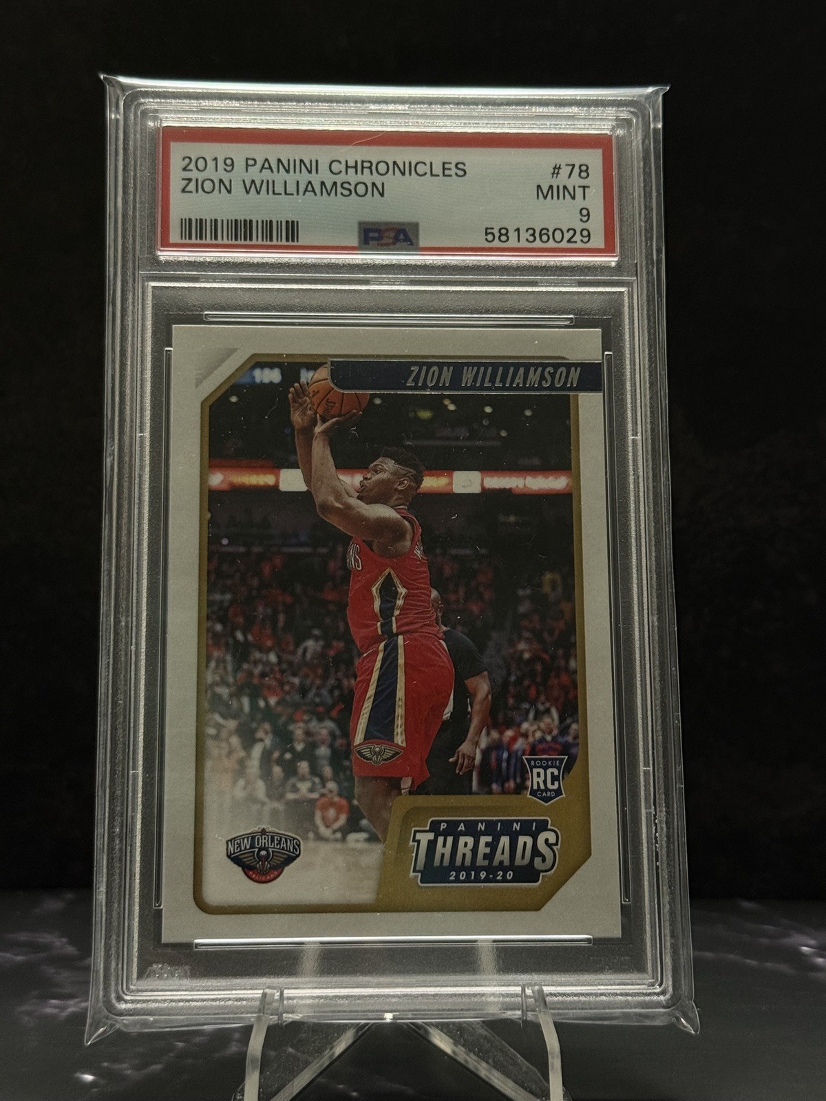 Zion Williamson 2019 Panini Chronicles Threads (RC) #78 PSA 9 MINT