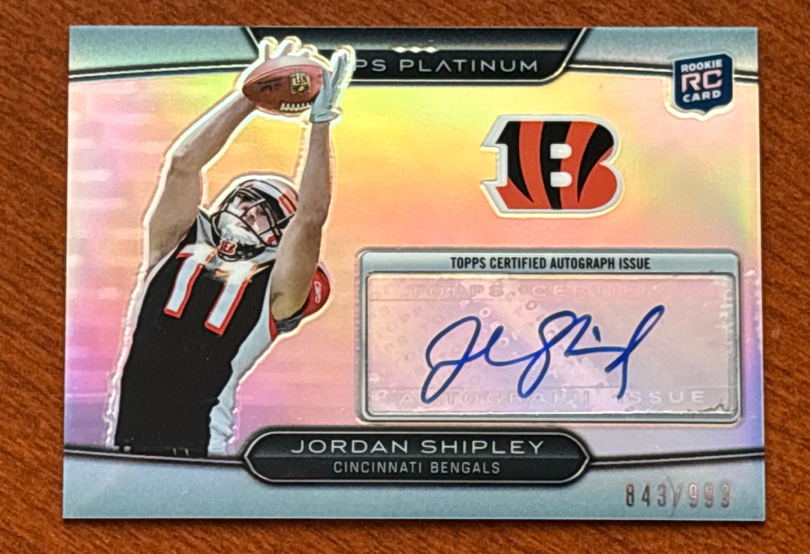 Jordan Shipley Topps Platinum #7 Autograph