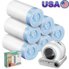 Waste Bags Self-Cleaning Cat Litter Box 4 Rolls Drawstring Trash Bags 80 Count
