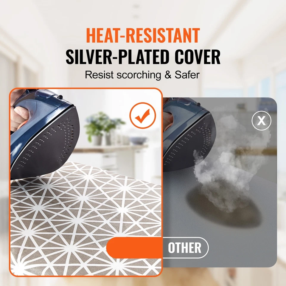 KFFKFF Ironing Board: 51x13 Surface, 4-Layer Thick, Heat-Resistant & 100% Cotton - Image 3 of 4