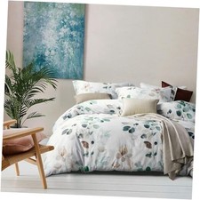 100 Long-Staple Cotton Queen 90"x90" White Brown - Able No Comforter 