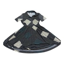 Urban Outfitters XS Patchwork Collared A-Line Dress Button Accent