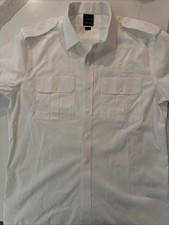 Brooks Brothers Shirt Mens 17 Regular White Short Sleeve United Airlines