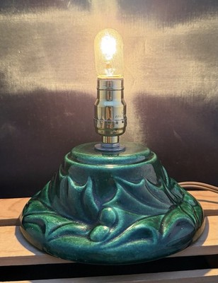 Vintage Ceramic Holland Mold Christmas Tree Base Only Green Holly Leaves 5.75''