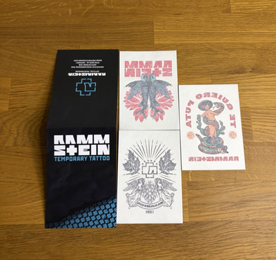 Rammstein Temporary Tattoos Klebetattoos Abwaschbar Tattoos Rammstein Merch NEU