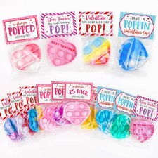 Valentines Day Gifts for Kids - Set of 25 Valentine Cards with Heart Pop Keyc...