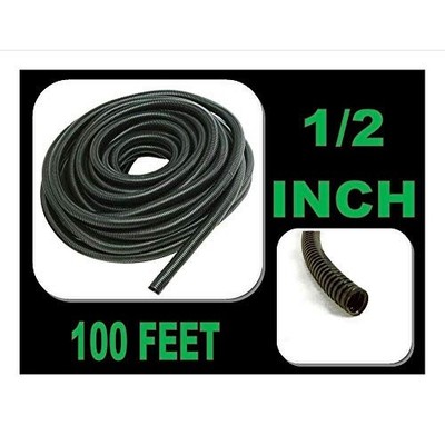 1/2'' Stereo Tubing Wire Cover Black Split Loom Flexible Good Quality 100' Ft