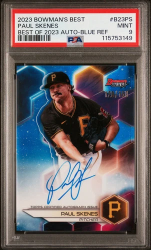 2023 Bowmans Best Paul Skenes Best of 2023 Auto Blue Refractor 120/150 PSA 9