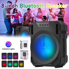8" Portable Bluetooth Party Speaker 500W DJ Party Sound System FM/USB/TF/AUX/TWS