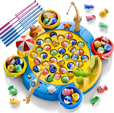 66 PCS Magnetic Fishing Games for Kids Ages 4-8, Toys for 3 4 5 6 Year Old Boys
