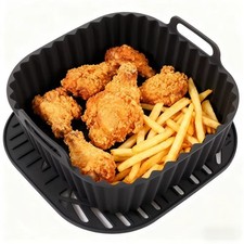 Reusable Air Fryer Silicone Liners Square Non Stick Basket Mat for 4-7QT Air Fry