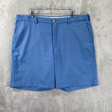 Peter Millar Shorts men's 40x8 Salem Performance Chino Blue Flat Front Golf EB82