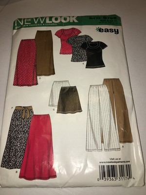WOMENS UNCUT NEW LOOK 6762 Sewing Pattern KNIT PANTS SKIRT TOP SHIRT SIZE XS-XL