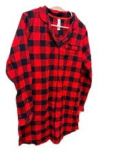 NWT Women's Stars Above Flannel Nightgown Medium Buffalo Check Holiday PJ's