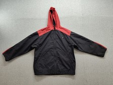 Nike Men Jacket L Black Full Zipper Logo Long Sleeve Pocket Hooded Activewear