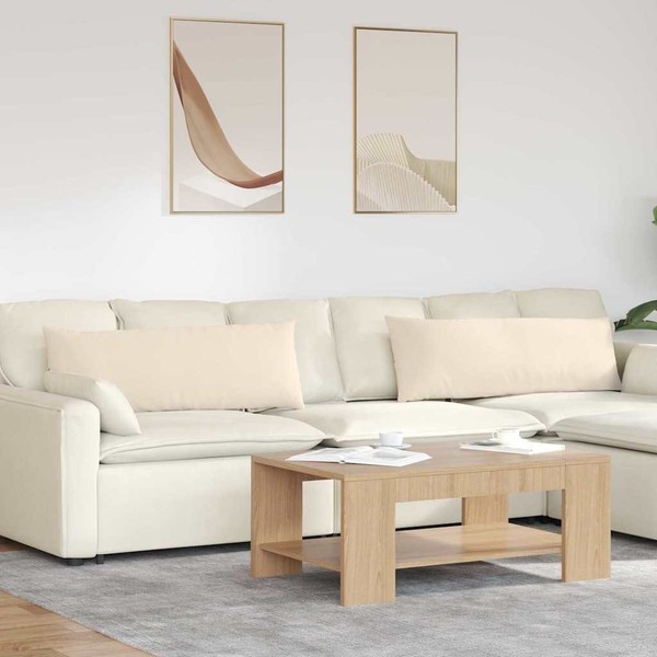 Sofa Kissen 2 Pcs Beige 120 X 40 Cm Stoff-image
