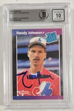 Randy Johnson Signed 1989 Donruss RR Rated Rookie Card 42 JSA Beckett Auto EXPOS. rookie card picture