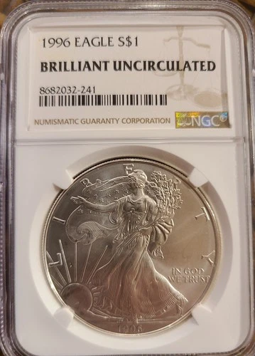 1996 American Silver Eagle $1 Coin  NGC Brilliant Uncirculated