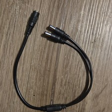 12V DC Power Splitter Cable 1 Female to 2 Male Connectors 40cm 2.1mmx5.5mm Black