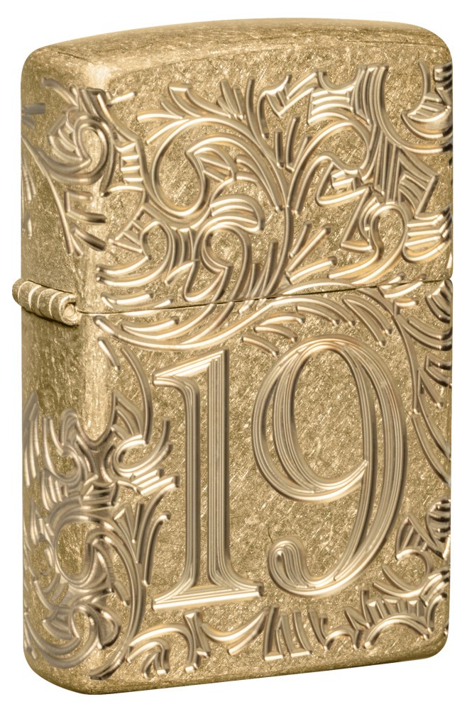 Zippo 1932 Filigree Design Armor Tumbled Brass Windproof Poc
