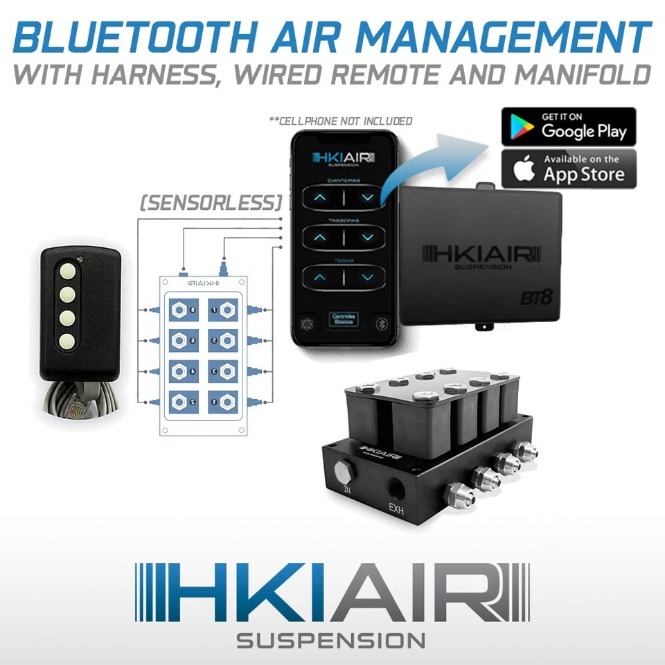 SUSPENSIÓN BOLSA DE AIRE Control Remoto BT Teléfono Inteligente Ctrl + Colector de Válvula de 4 Esquinas Foto 2 de 4