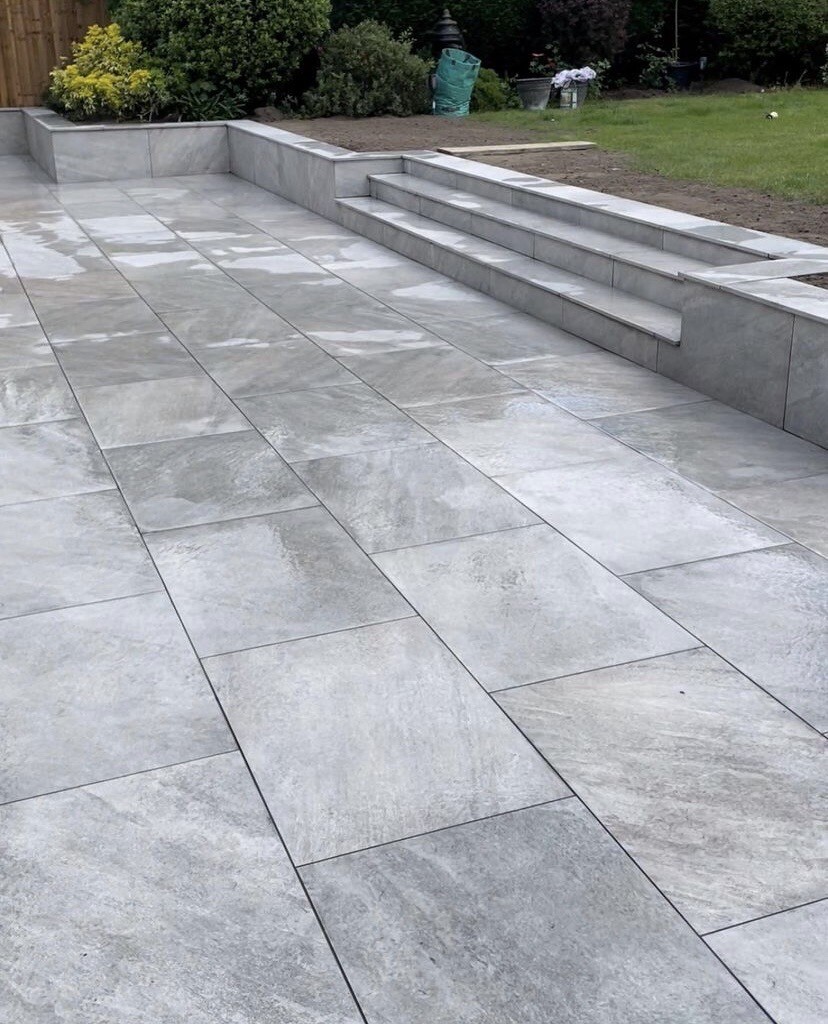 Onea Grey porcelain paving patio slabs tiles 600x900x20mm SPECIAL