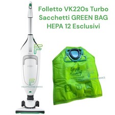 Folletto VK220S Turbo LED Ricondizionato SACCHETTI GREEN BAG HEPA 12 Rigenerato