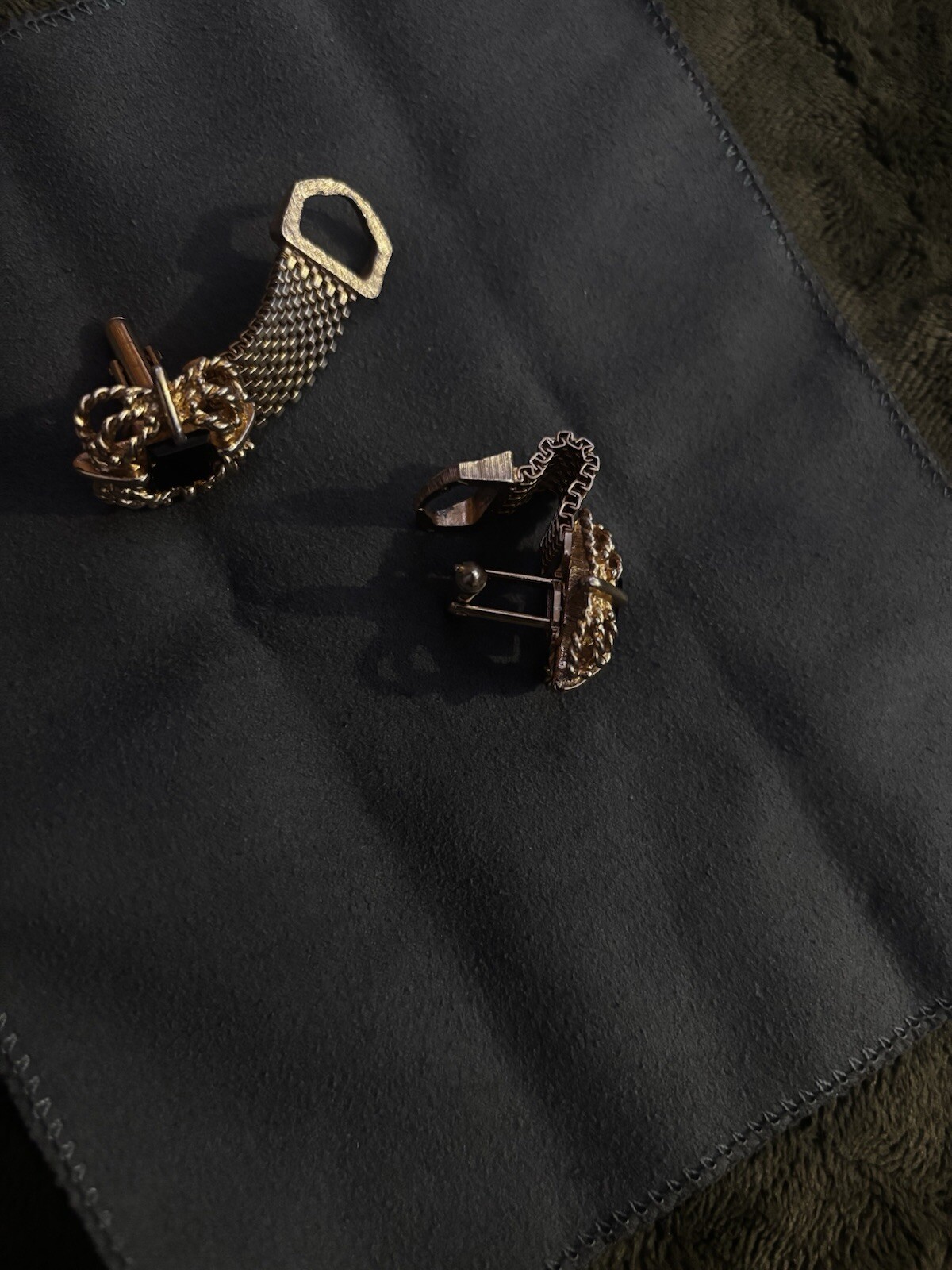 Gold Plated Mesh Cufflink - image 1