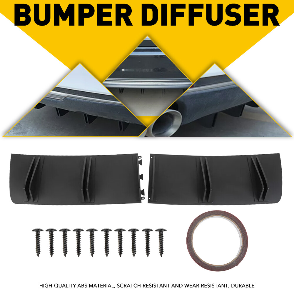 For Dodge Charger SRT SXT RT 10 Fins Rear Diffuser Bumper Splitter Body Spoiler