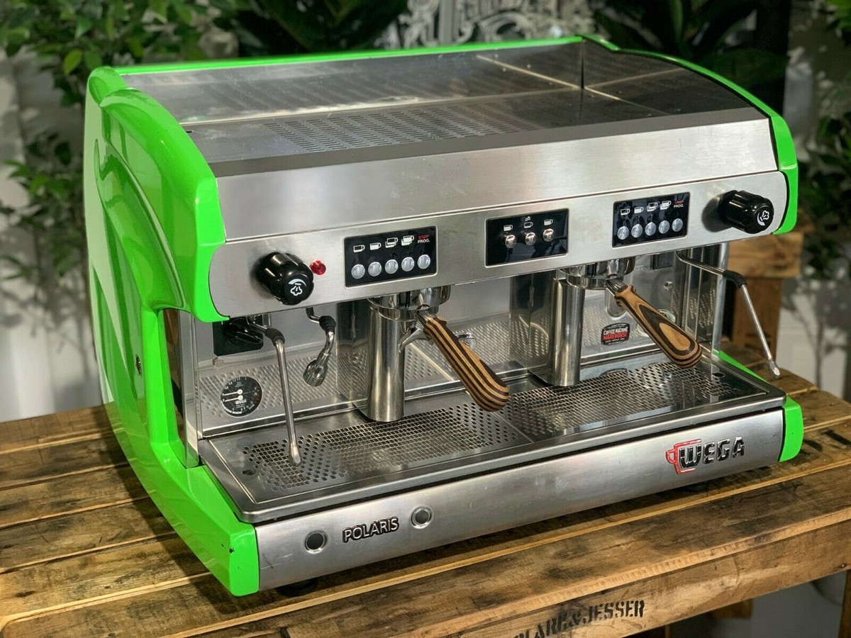 WEGA POLARIS GROUP HIGH CUP GREEN TIMBER HANDLES ESPRESSO COFFEE