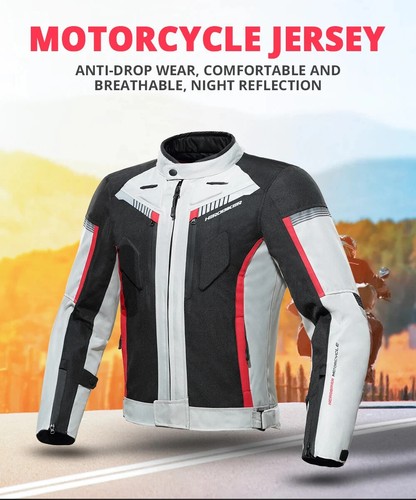 Men Motorcycle Jacket Waterproof Four Season Motorbike Overcoat Pants Reflective - Picture 10 of 28