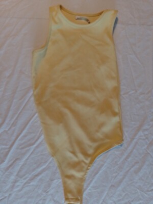 Damen Body Fehlgröße (siehe Bilder) Rundhals gelb 19386