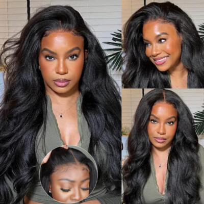 UNice Yaki Straight Pre Cut Lace Closure Human Hair Wigs Bye  display picture 2