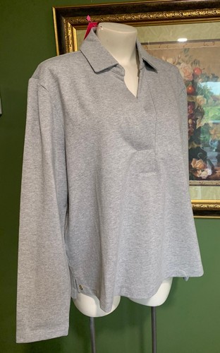 LILLY PULITZER 011132 HEATHERED SEASIDE GREY ~ EMALIA SHIMMER TERRY TOP ~ LARGE - Bild 5 von 16