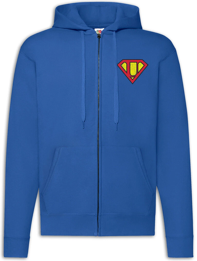 Super U Zipper Hoodie Letter Gift Birthday Mother's Day fathers day Fun Comic