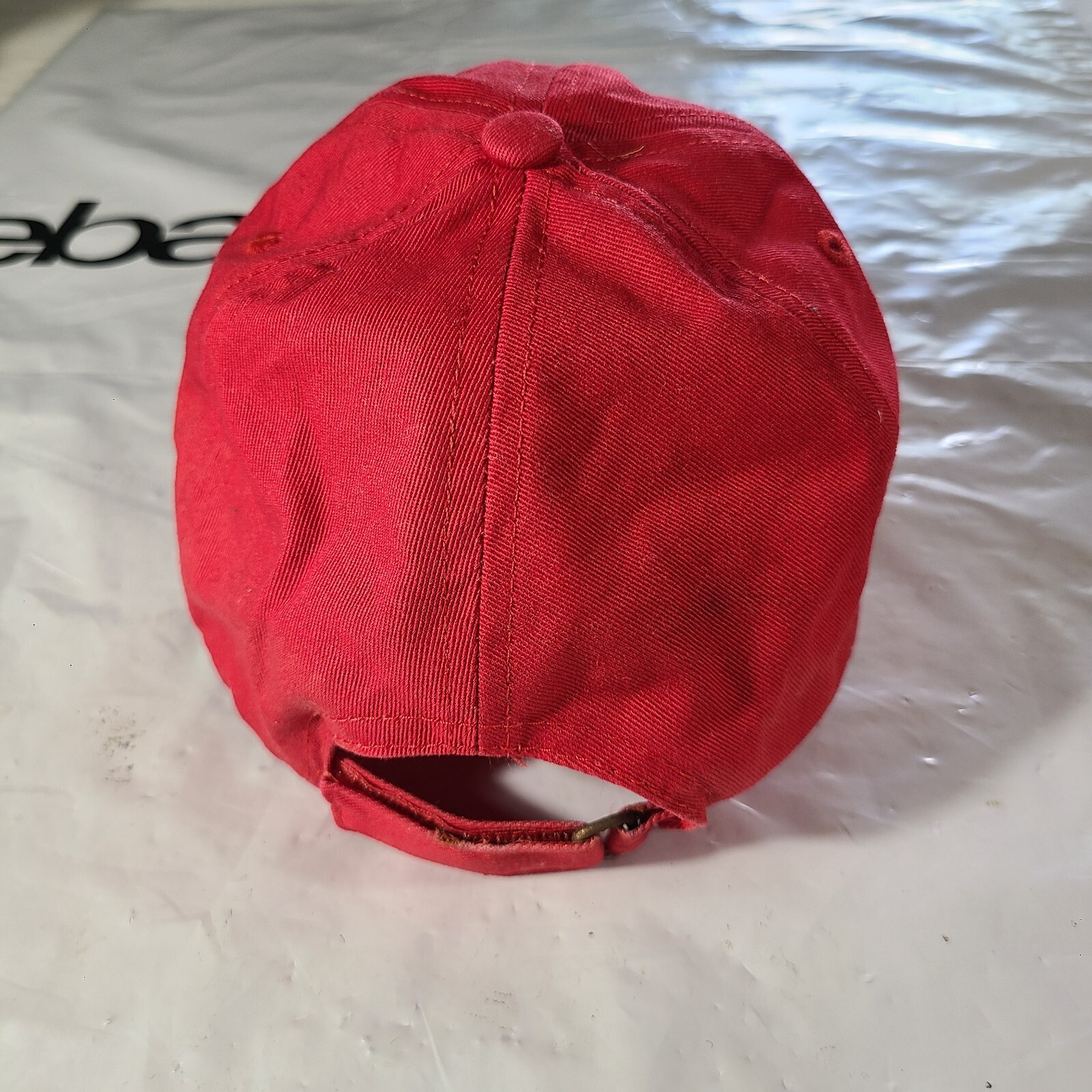 Red Adjustable Hook & Loop Baseball Hat Cap - image 2