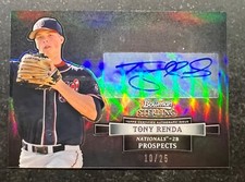 2021 Bowman Sterling Prospect Autograph Black Refractor Tony Renda 10/25