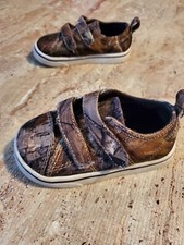 Realtree Toddler Athletic Sneaker Shoes Size 4 Green Brown Camouflage Strap