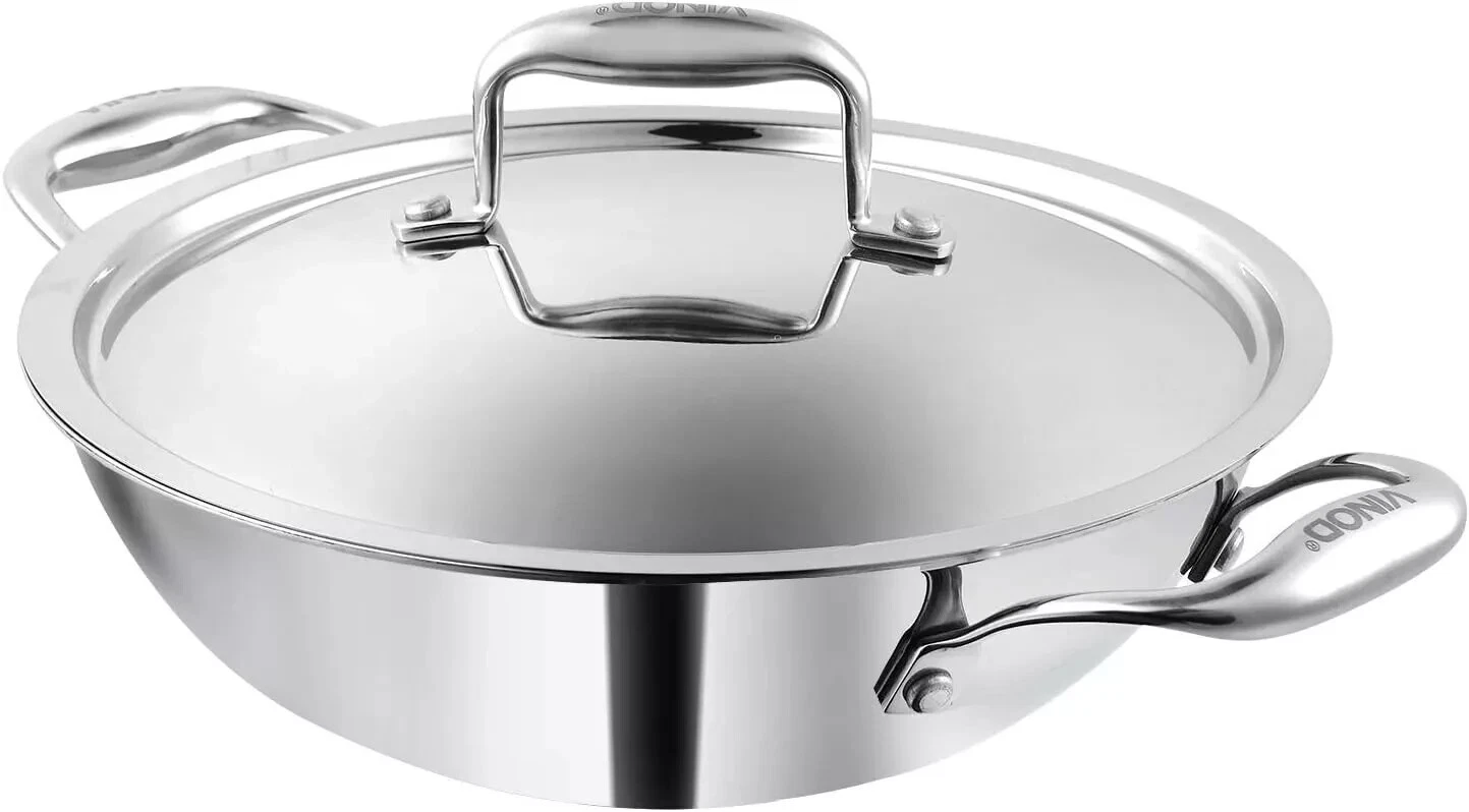 Stainless Steel Tri Ply EXTRA DEEP KADAI Wok Saucepan, GAS/INDUCTION OVEN
Opens in a new window or t