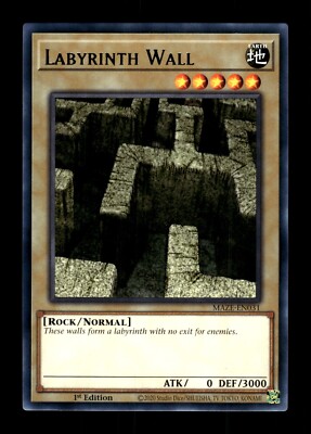 yugioh maze card YuGiOh Maze of Memories Labyrinth Wall MAZE-EN031 R NM/MT