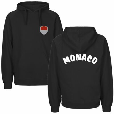 Hoodie MONACO Herren mit Wappen bestickt WM Pulli Fahne Flag EM FanShirts4u