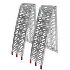 2PCS Aluminum Folding For ATV Ramps Silver High Quality