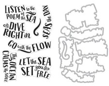 Hero Arts "SEA QUOTES" Clear Stamps Only OR Stamp  Dies Bundle 2023