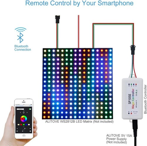 SP108E SP107E SP105E LED Remote Control For WS2812B WS2811 RGB LED Pixels Strip - Picture 15 of 38
