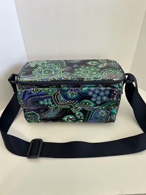 VERA BRADLEY Vinyl Insulated Blue/Green Paisley Stay Cooler